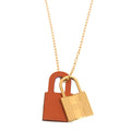 Hermes O'Kelly Orange Pendant 18K Gold Necklace