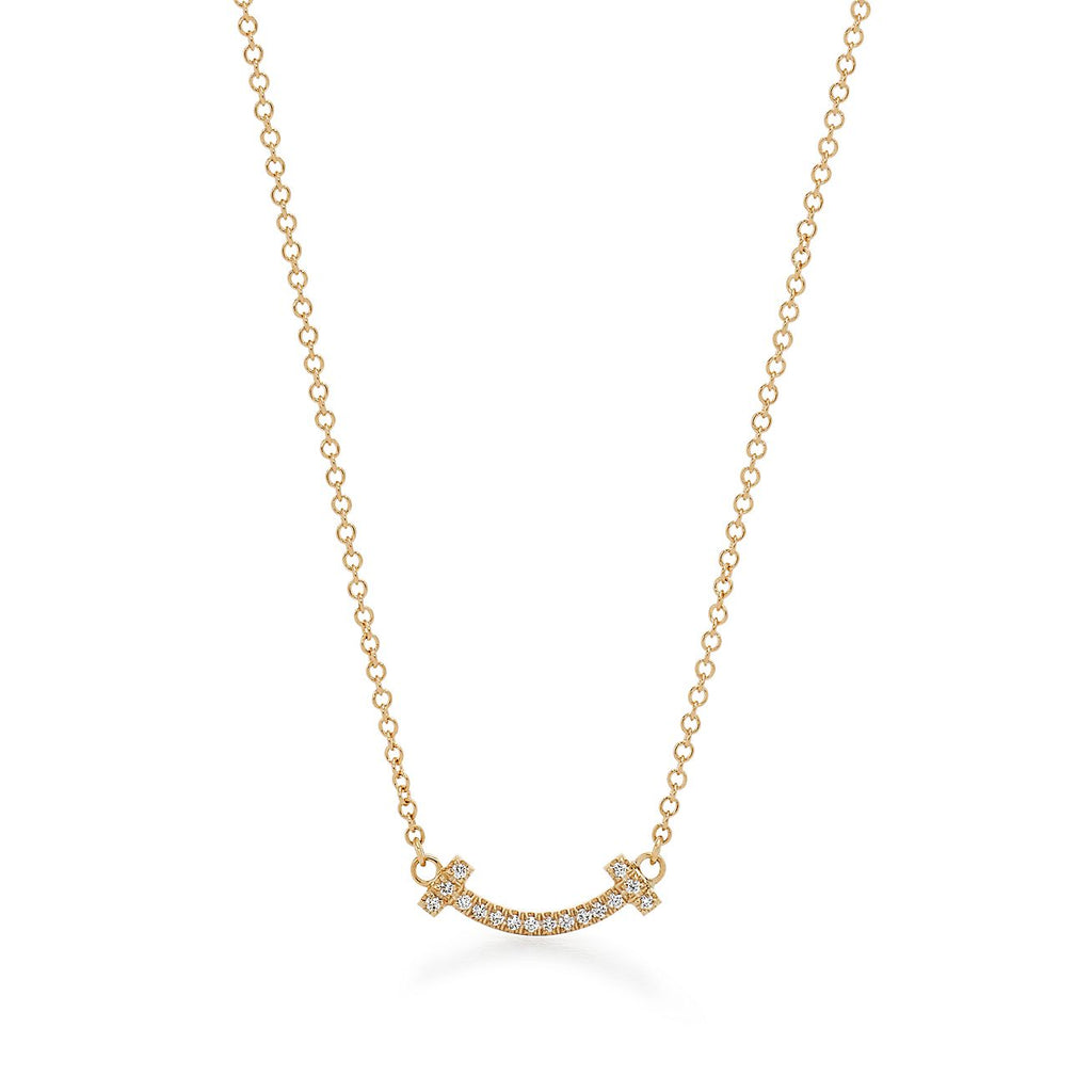 Tiffany Small Diamond Pendant 18K Gold Necklace
