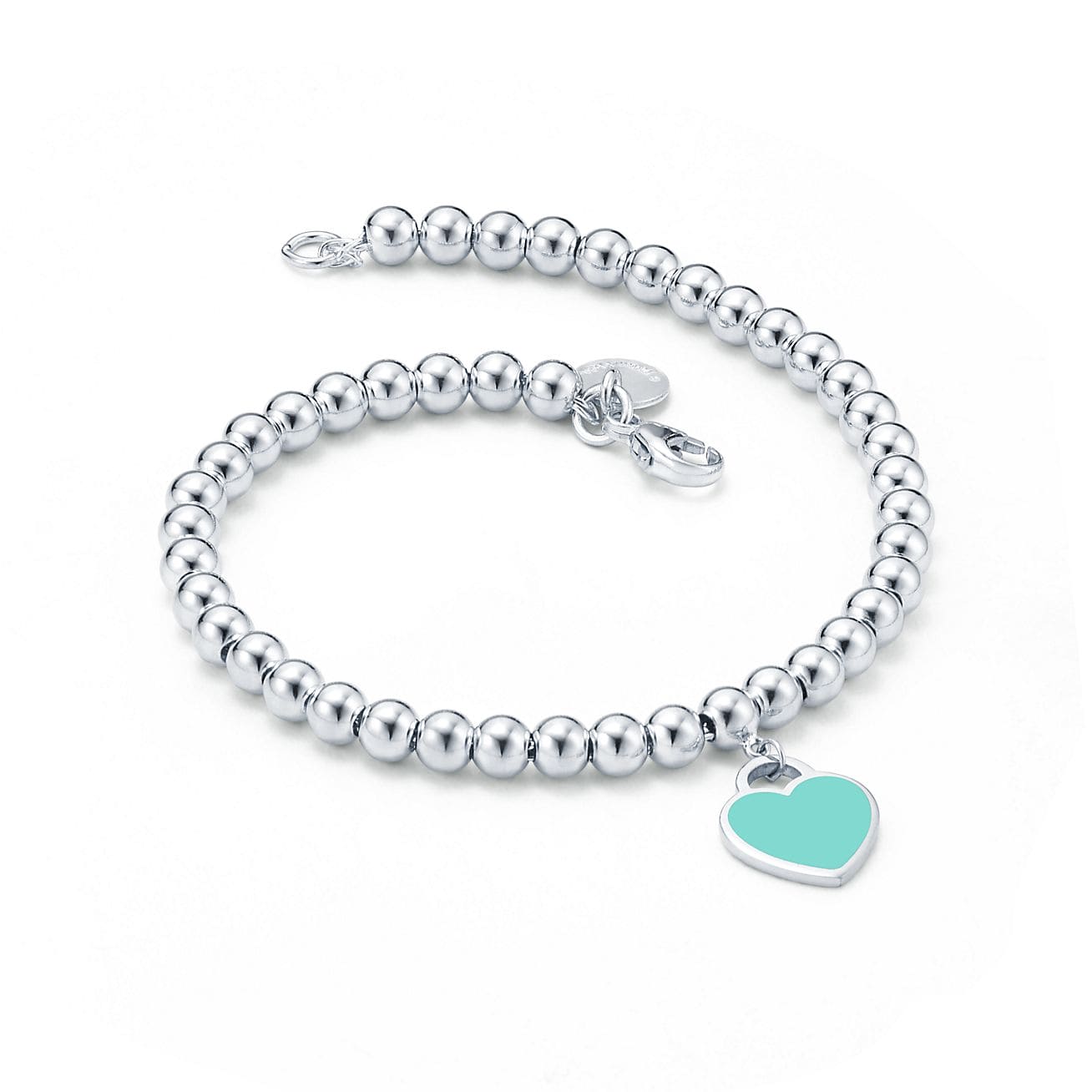 Tiffany Return to Blue Heart Tag Bead 18K Gold Bracelet