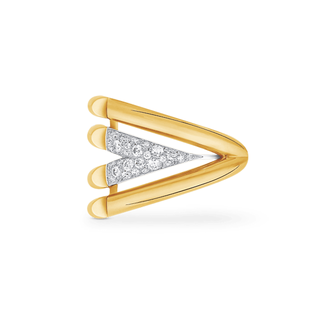 Louis Vuitton Volt Upside Down Diamonds 18K Gold Ring