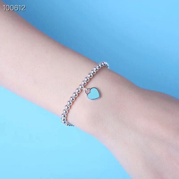 Tiffany Return to Blue Heart Tag Bead 18K Gold Bracelet