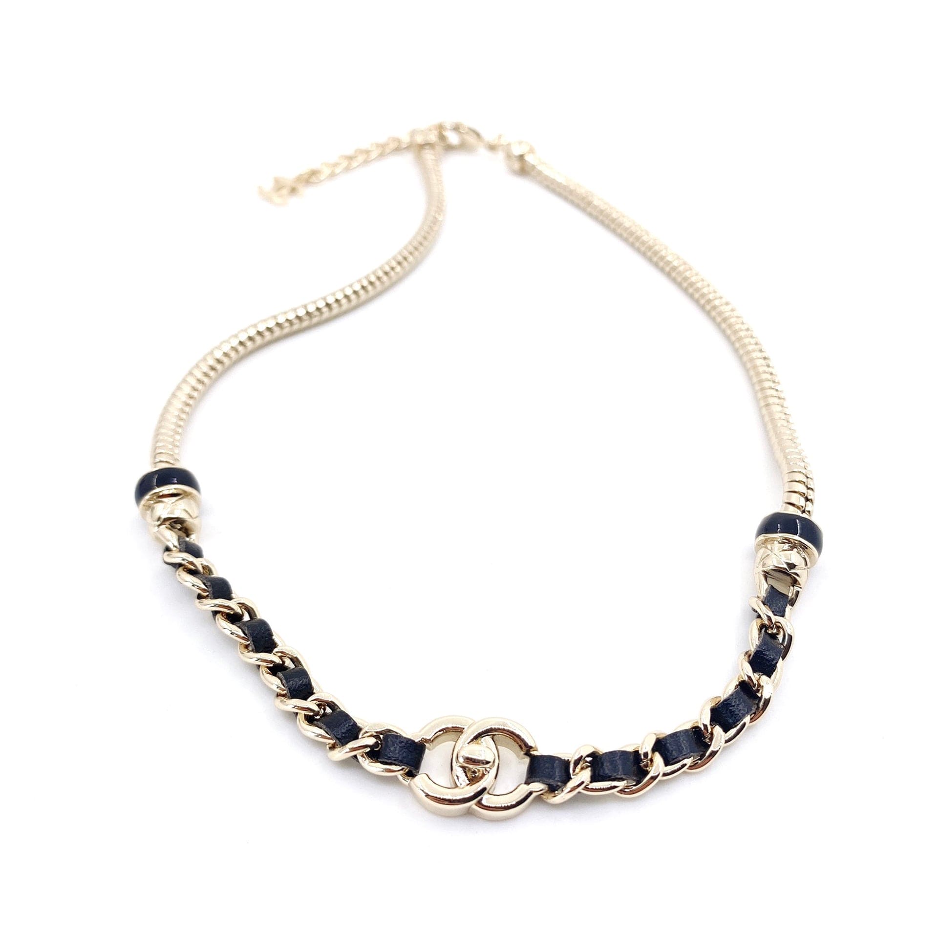 Chanel Rhinestone 18K Gold Necklace