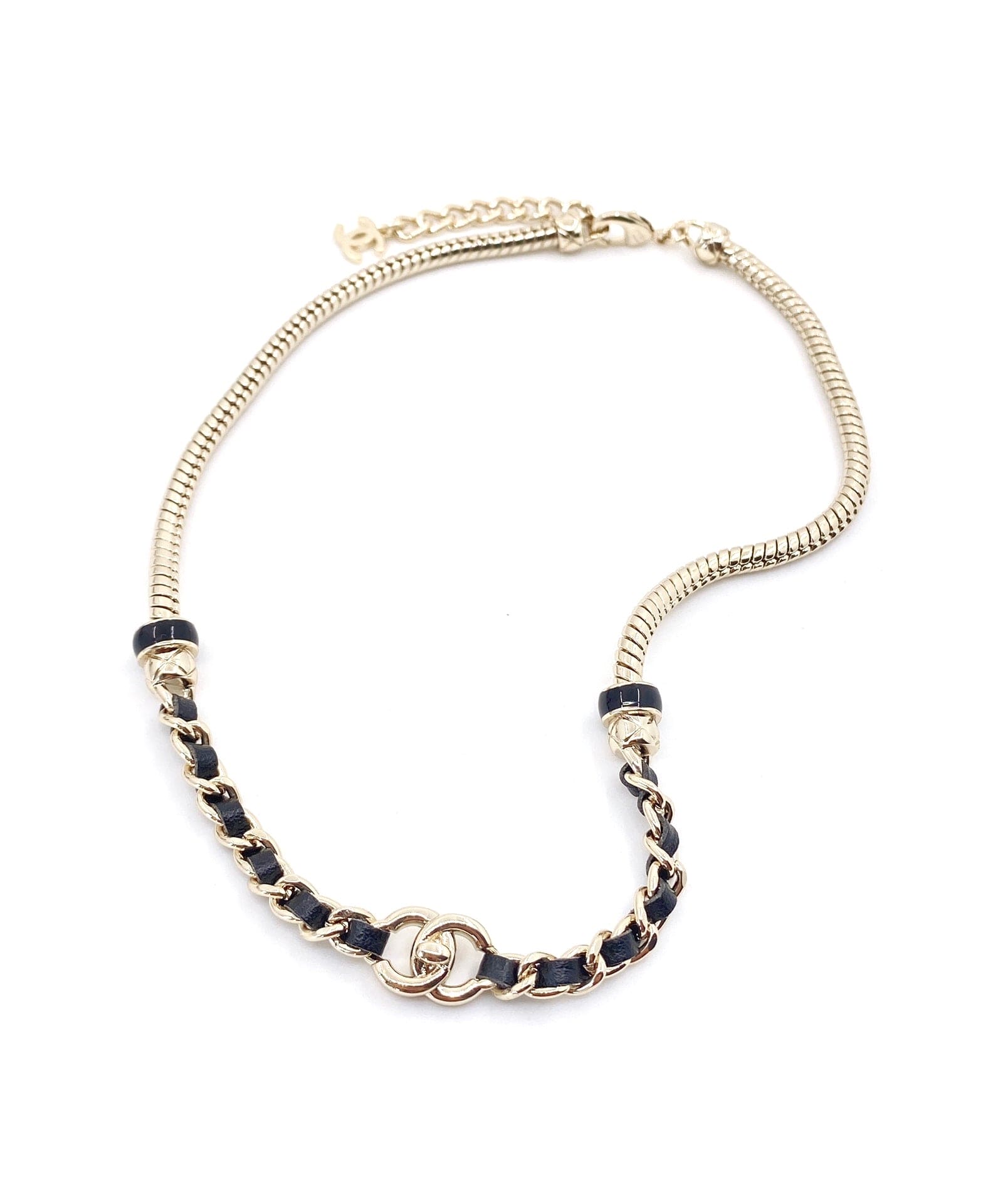 Chanel Rhinestone 18K Gold Necklace