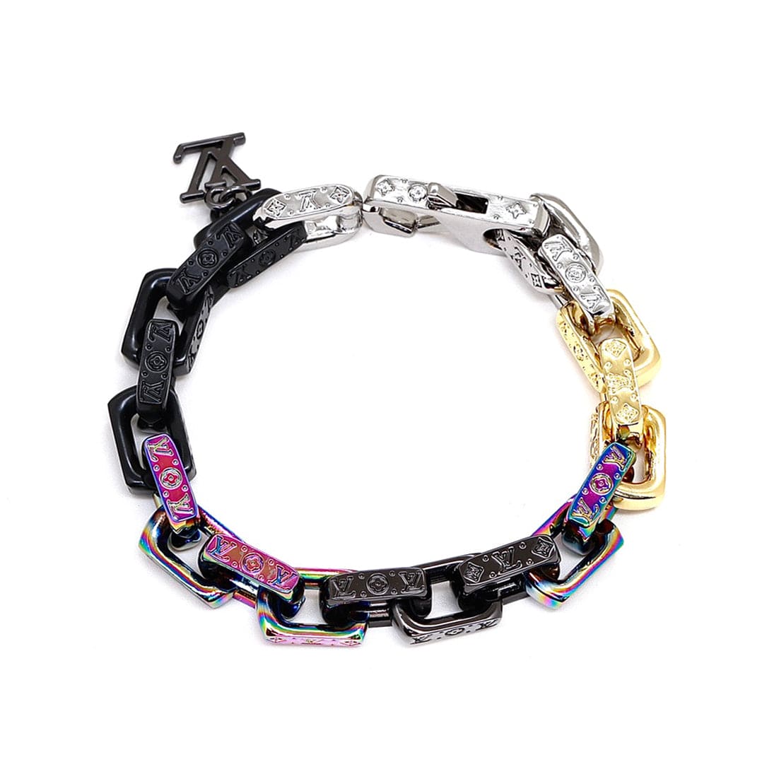 Louis Vuitton Street Style Chain 18K Gold Bracelet
