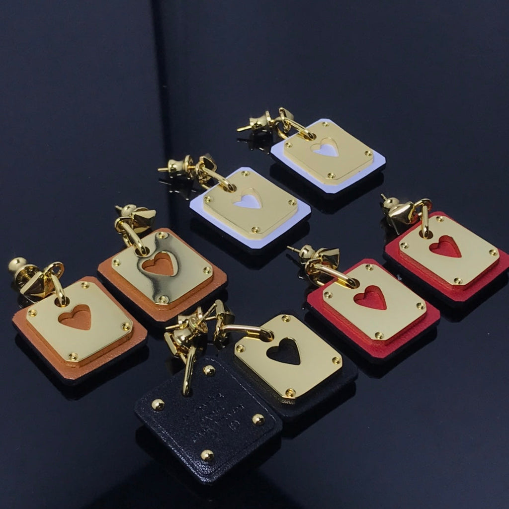 Hermes As De Celine White 18K Gold Earrings