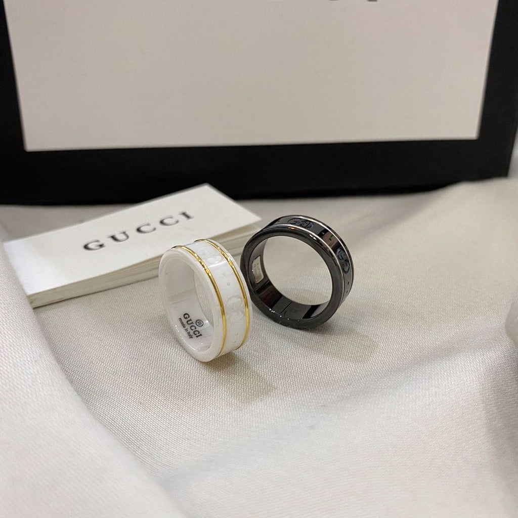 Gucci Double Icon White Zirconia 18K Gold Ring