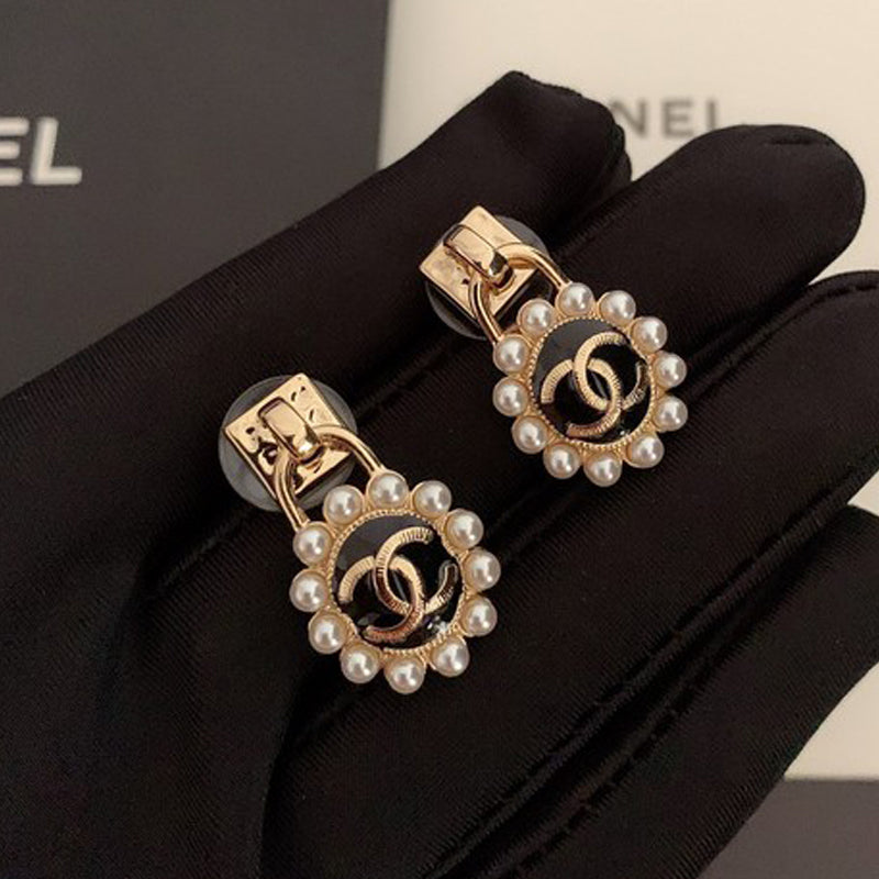 Chanel Pearl 18K Gold Earrings