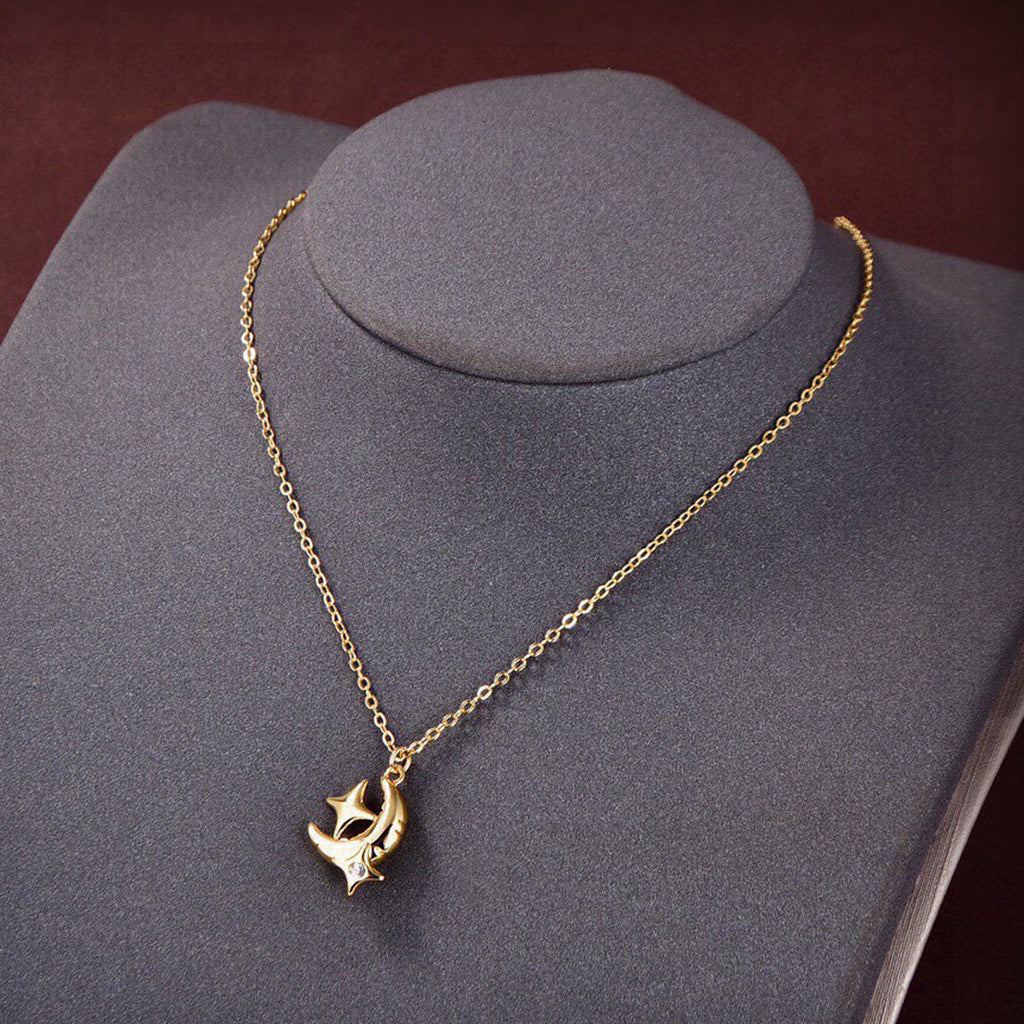 Bvlgari Star Moon 18K Gold Necklace