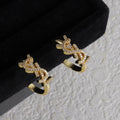YSL Gold Diamond Circle 18K Gold Earrings