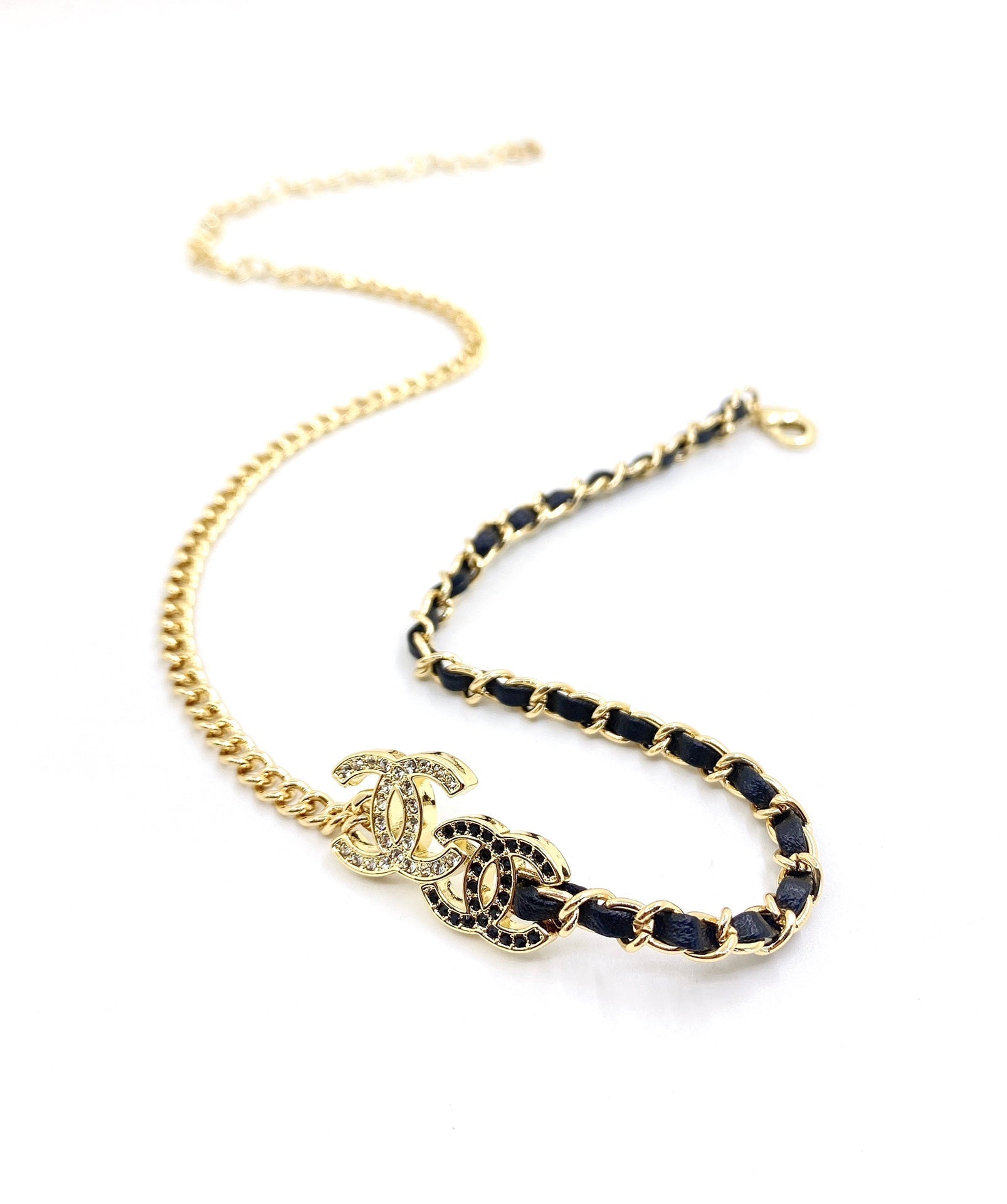 Chanel Black & White 18K Gold Necklace