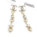 Chanel Pearl Heart 18K Gold Earrings