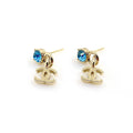 Chanel Blue Crystal 18K Gold Earrings
