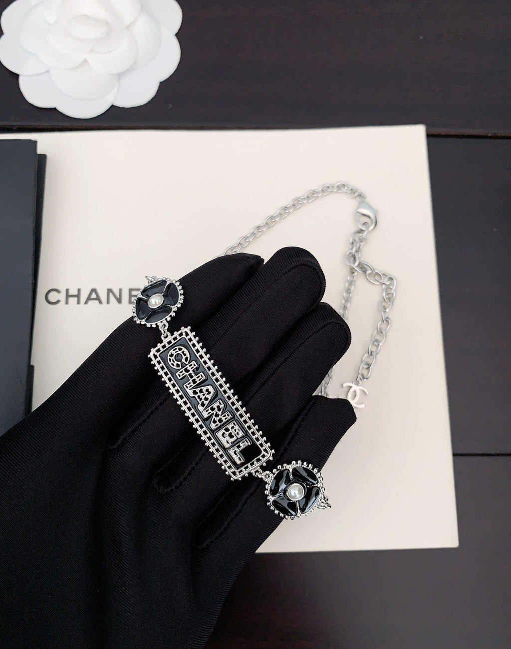 Chanel Resin Diamonds 18K Gold Necklace