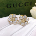 Gucci Double Crystals 18K Gold Earrings
