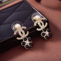 Chanel Butterfly Pendant 18K Gold Earrings