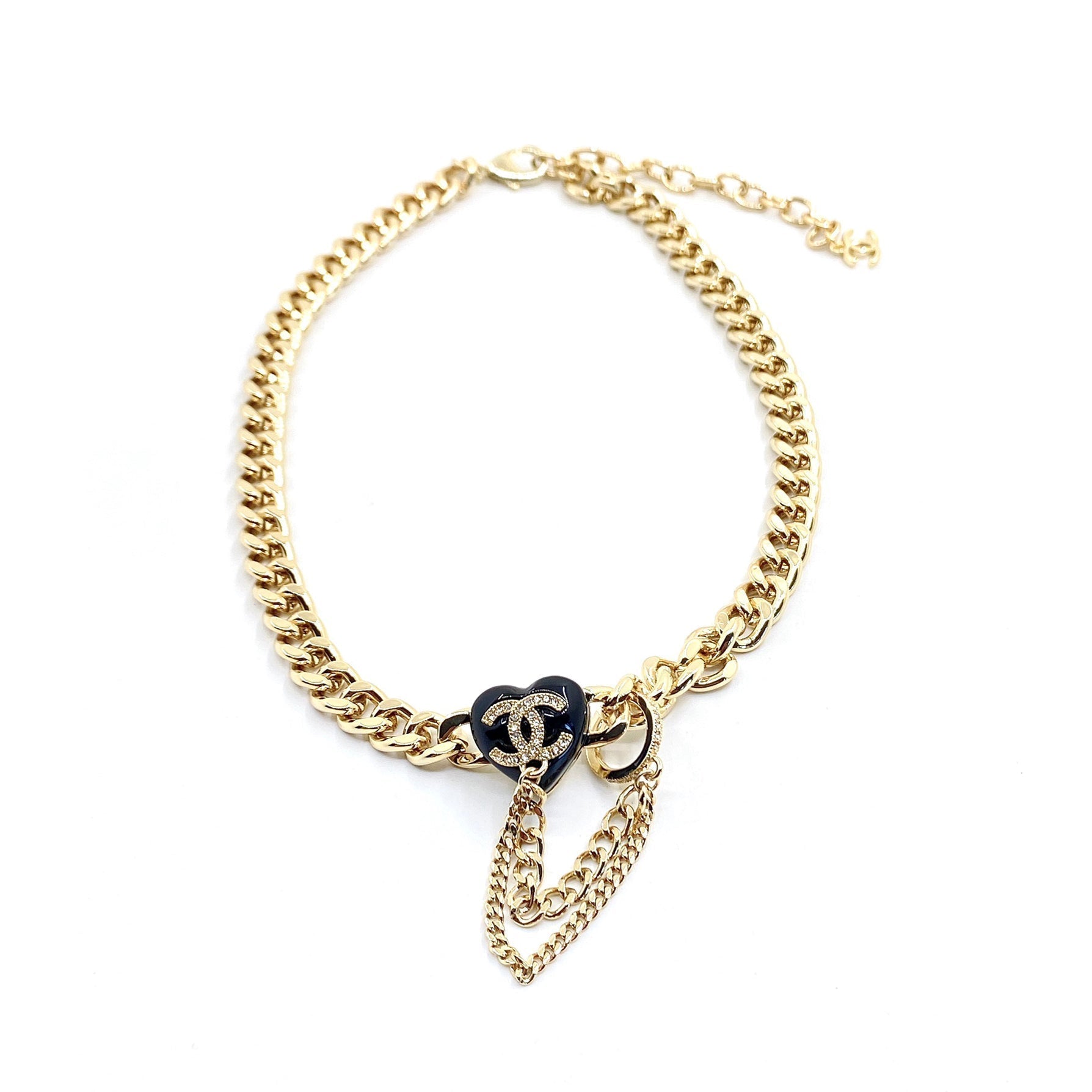 Chanel Black Choker 18K Gold Necklace
