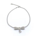Chanel Diamonds Bow Tie 18K Gold Necklace