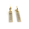 Chanel Crystals Long Letter 18K Gold Earrings