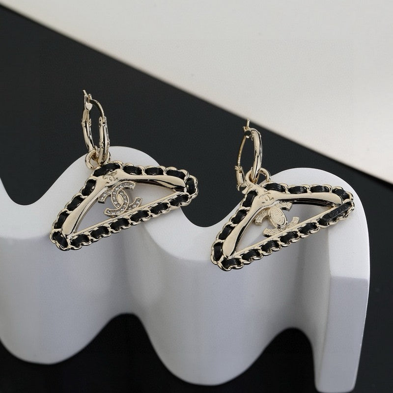 Chanel Coat Hanger 18K Gold Earrings