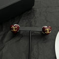 Chanel Red Heart 18K Gold Earrings