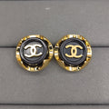 Chanel Black 18K Gold Earrings