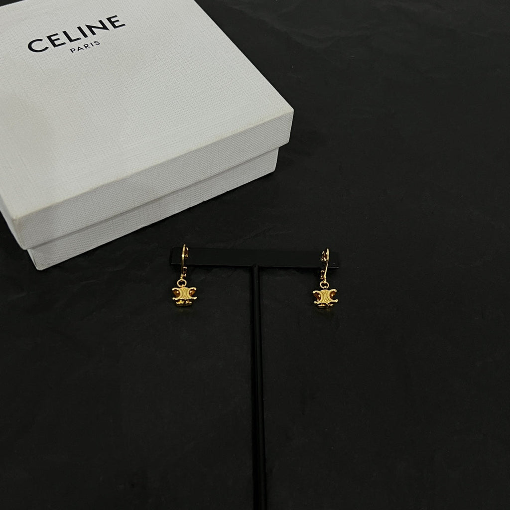 Celine Solitaire 18K Gold Earrings
