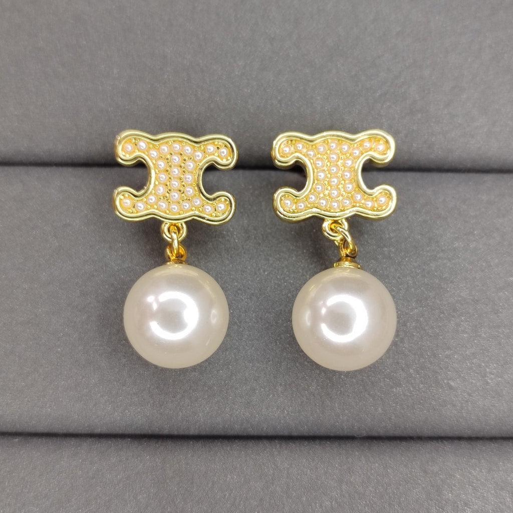 Celine Pearls 18K Gold Earrings