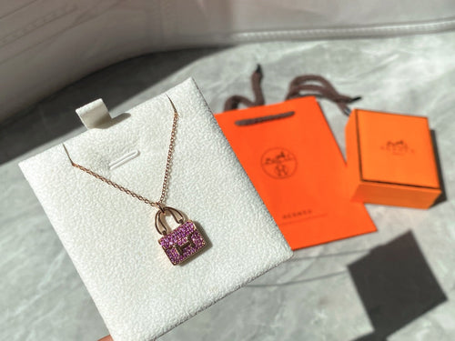 Amulettes Constance Pink Diamonds Pendant 18K Gold Necklace