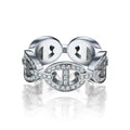 Hermes Chaine d'Ancre Enchainee Diamond 18K Gold Ring