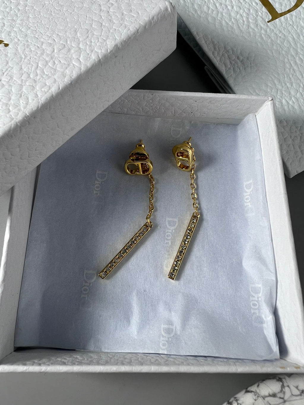 Dior Vintage Tassel Diamonds 18K Gold Earrings