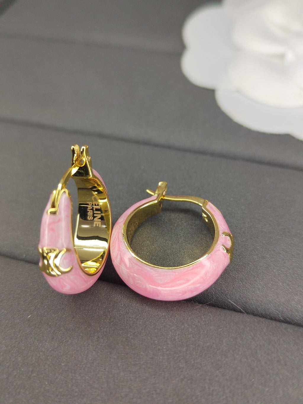 Celine Pink 18K Gold Earrings