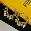 Fendi Pearls 18K Gold Earrings
