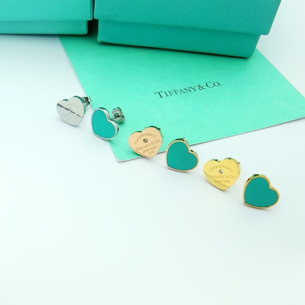 Tiffany Return to Blue Heart 18K Gold Earrings