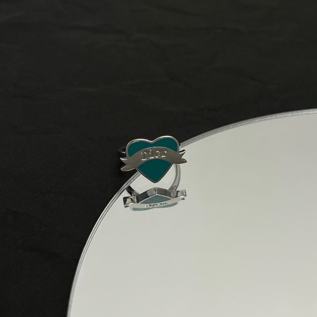 Dior Blue Heart 18K Gold Ring