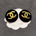 Chanel Black 18K Yellow Gold Earrings