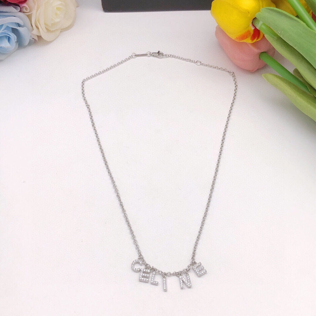 Celine Script 18K Gold Necklace