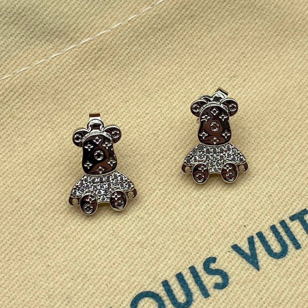 Louis Vuitton Bear 18K Gold Earrings