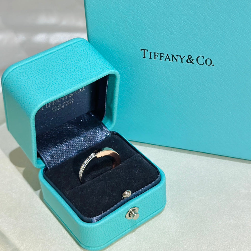 Tiffany Lock Diamond 18K Rose Gold Ring