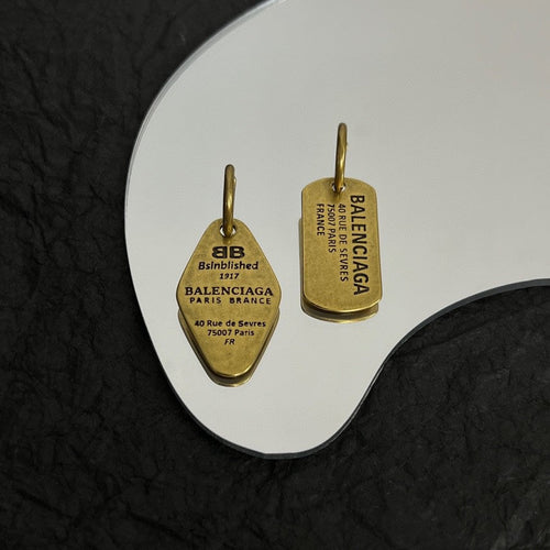 Balenciaga Plate 18K Gold Earrings