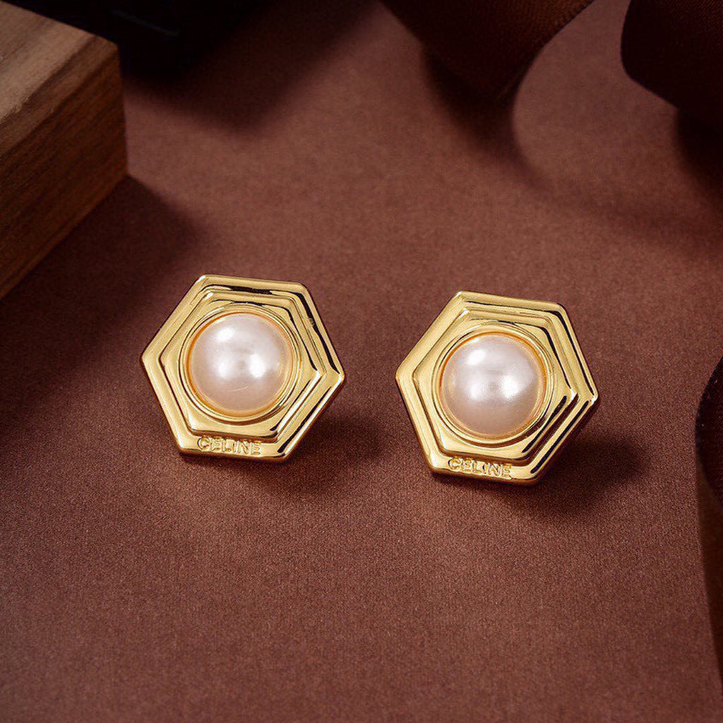 Celine Pearl 18K Gold Earrings