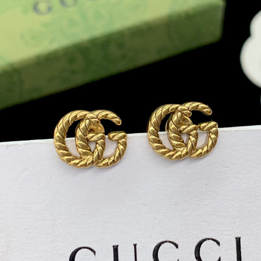 Gucci Double 18K Gold Earrings