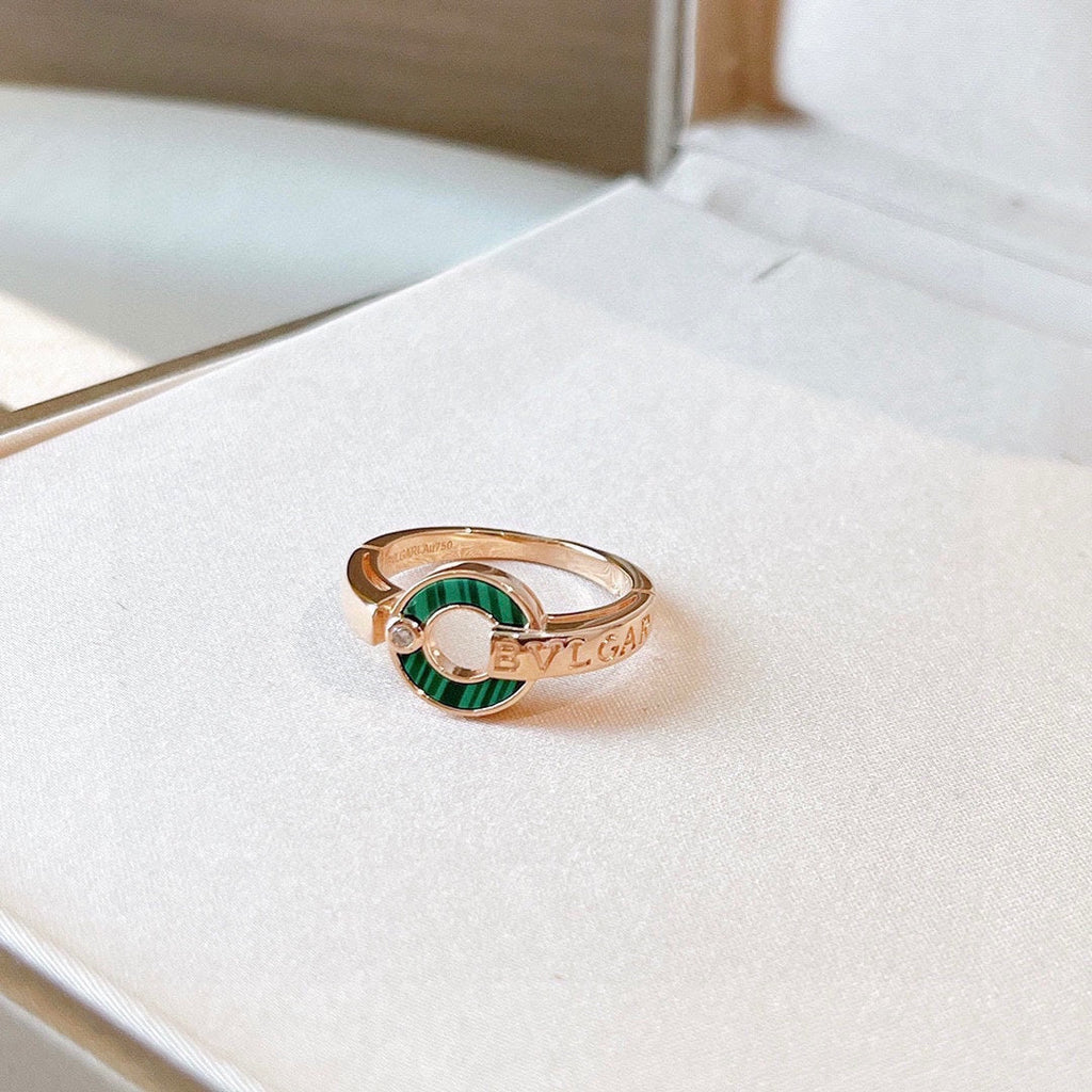 Bvlgari Malachite 18K Gold Ring